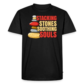 Rock Stocking Stone Stacker Rock Balancing - Men's Premium Organic T-Shirt - black - Front - Nico (187cm)