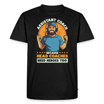 Assistant Coach Sport Trainer Team Coaching - Men's Premium Organic T-Shirt - black - Front - Nico (187cm)