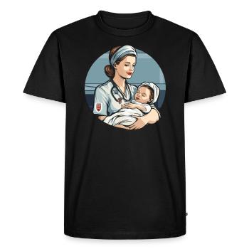 Infirmière autorisée Médecine médicale Infirmière néonatale - T-shirt Premium bio Homme - noir - Devant - Nico (187cm)