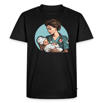 Infirmière autorisée Médecine médicale Infirmière néonatale - T-shirt Premium bio Homme - noir - Devant - Nico (187cm)