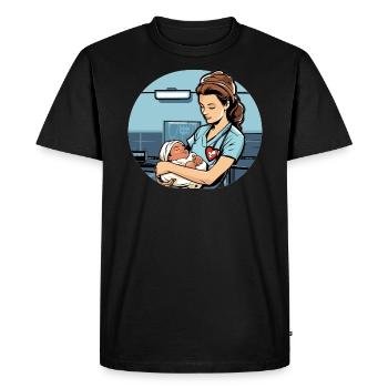 Infirmière autorisée Médecine médicale Infirmière néonatale - T-shirt Premium bio Homme - noir - Devant - Nico (187cm)