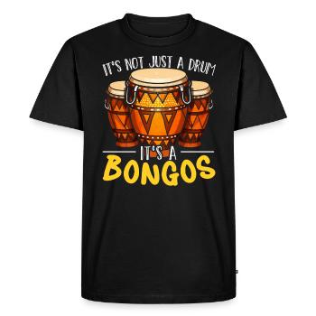 Bongo Player Musical Instrument Musician - Men's Premium Organic T-Shirt - black - Front - Nico (187cm)