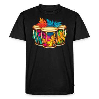 Bongo Player Musical Instrument Musician - Men's Premium Organic T-Shirt - black - Front - Nico (187cm)