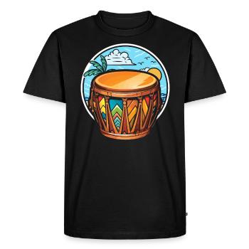 Bongo Player Musical Instrument Musician - Men's Premium Organic T-Shirt - black - Front - Nico (187cm)