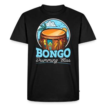 Bongo Player Musical Instrument Musician - Men's Premium Organic T-Shirt - black - Front - Nico (187cm)