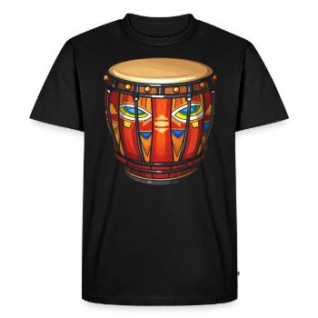 Bongo Player Musical Instrument Musician - Men's Premium Organic T-Shirt - black - Front - Nico (187cm)