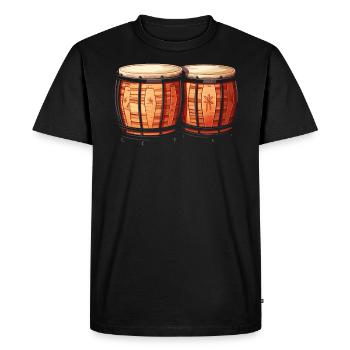 Bongo Player Musical Instrument Musician - Men's Premium Organic T-Shirt - black - Front - Nico (187cm)