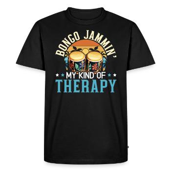 Bongo Player Musical Instrument Musician - Men's Premium Organic T-Shirt - black - Front - Nico (187cm)