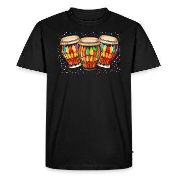 Bongo Player Musical Instrument Musician - Men's Premium Organic T-Shirt - black - Front - Nico (187cm)