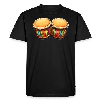 Bongo Player Musical Instrument Musician - Men's Premium Organic T-Shirt - black - Front - Nico (187cm)