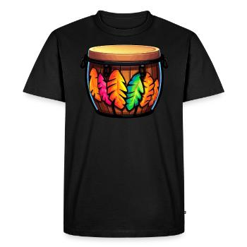 Bongo Player Musical Instrument Musician - Men's Premium Organic T-Shirt - black - Front - Nico (187cm)