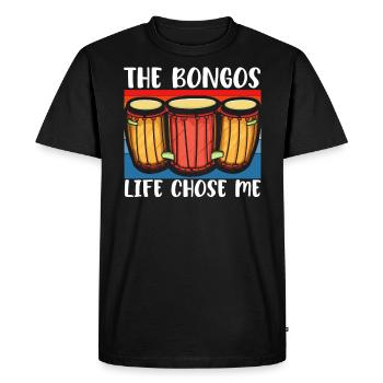 Bongo Player Musical Instrument Musician - Men's Premium Organic T-Shirt - black - Front - Nico (187cm)