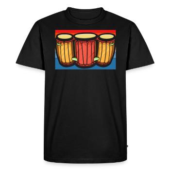 Bongo Player Musical Instrument Musician - Men's Premium Organic T-Shirt - black - Front - Nico (187cm)