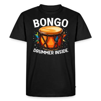 Bongo Player Musical Instrument Musician - Men's Premium Organic T-Shirt - black - Front - Nico (187cm)