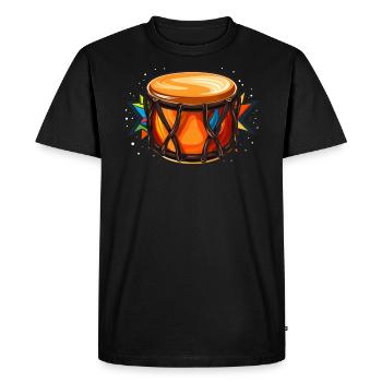 Bongo Player Musical Instrument Musician - Men's Premium Organic T-Shirt - black - Front - Nico (187cm)
