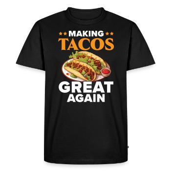 Birria Tacos Mexican Food Mexico Cuisine Foodie - Men's Premium Organic T-Shirt - black - Front - Nico (187cm)