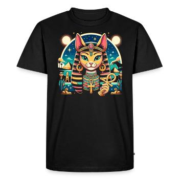 Bastet Déesse égyptienne Égypte Pyramide Égypte - T-shirt Premium bio Homme - noir - Devant - Nico (187cm)