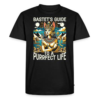 Bastet Déesse égyptienne Égypte Pyramide Égypte - T-shirt Premium bio Homme - noir - Devant - Nico (187cm)
