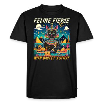 Bastet Déesse égyptienne Égypte Pyramide Égypte - T-shirt Premium bio Homme - noir - Devant - Nico (187cm)