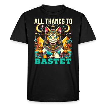Bastet Déesse égyptienne Égypte Pyramide Égypte - T-shirt Premium bio Homme - noir - Devant - Nico (187cm)