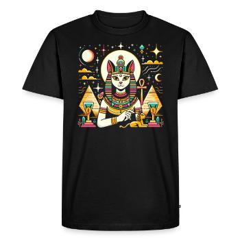 Bastet Déesse égyptienne Égypte Pyramide Égypte - T-shirt Premium bio Homme - noir - Devant - Nico (187cm)