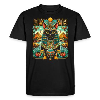 Bastet Déesse égyptienne Égypte Pyramide Égypte - T-shirt Premium bio Homme - noir - Devant - Nico (187cm)