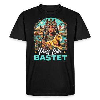 Bastet Déesse égyptienne Égypte Pyramide Égypte - T-shirt Premium bio Homme - noir - Devant - Nico (187cm)