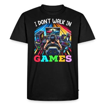 Speedrunning Video Game Player Gamer Gaming - Men's Premium Organic T-Shirt - black - Front - Nico (187cm)