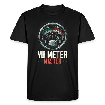 VU Meter Audiopile Ingénieur du son de musique analogique - T-shirt Premium bio Homme - noir - Devant - Nico (187cm)
