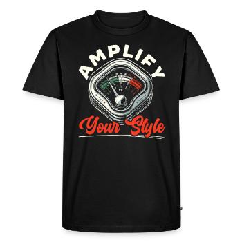 VU Meter Audiopile Ingénieur du son de musique analogique - T-shirt Premium bio Homme - noir - Devant - Nico (187cm)