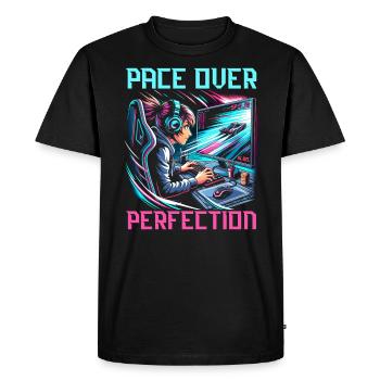 Speedrunning Joueur de jeux vidéo Gamer Gaming - T-shirt Premium bio Homme - noir - Devant - Nico (187cm)