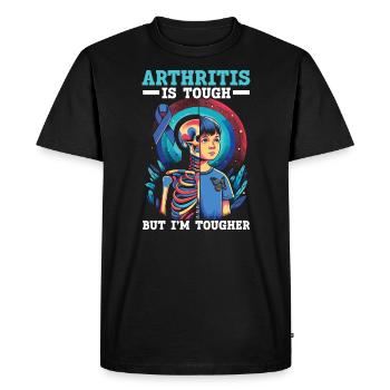 Sensibilisation à l’arthrite juvénile Maladie auto-immune - T-shirt Premium bio Homme - noir - Devant - Nico (187cm)