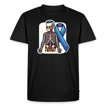 Sensibilisation à l’arthrite juvénile Maladie auto-immune - T-shirt Premium bio Homme - noir - Devant - Nico (187cm)