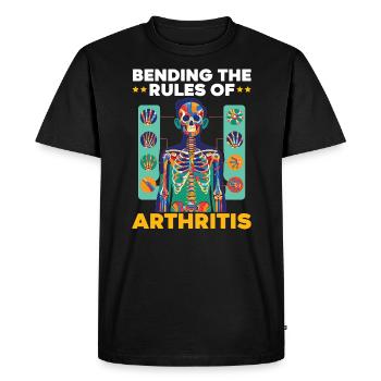 Sensibilisation à l’arthrite juvénile Maladie auto-immune - T-shirt Premium bio Homme - noir - Devant - Nico (187cm)