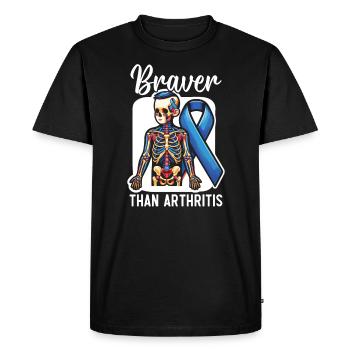 Sensibilisation à l’arthrite juvénile Maladie auto-immune - T-shirt Premium bio Homme - noir - Devant - Nico (187cm)