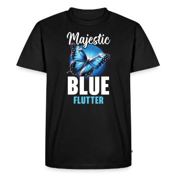 Papillon amoureux insecte insecte bleu Morpho papillon - T-shirt Premium bio Homme - noir - Devant - Nico (187cm)