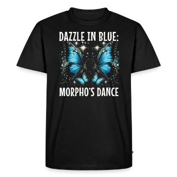 Papillon amoureux insecte insecte bleu Morpho papillon - T-shirt Premium bio Homme - noir - Devant - Nico (187cm)