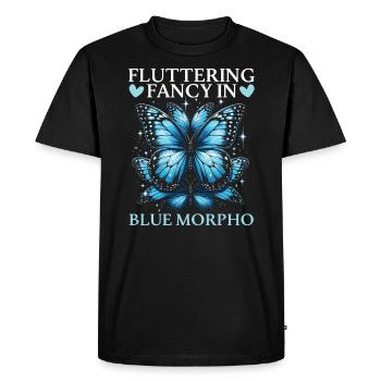Papillon amoureux insecte insecte bleu Morpho papillon - T-shirt Premium bio Homme - noir - Devant - Nico (187cm)