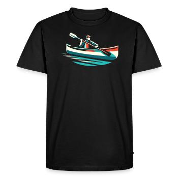 Canoë Kayak Sports nautiques Pédalo Navigation de plaisance - T-shirt Premium bio Homme - noir - Devant - Nico (187cm)