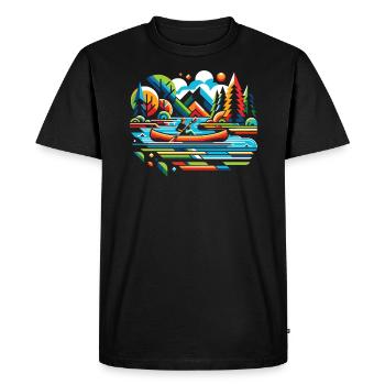 Canoë Kayak Sports nautiques Pédalo Navigation de plaisance - T-shirt Premium bio Homme - noir - Devant - Nico (187cm)