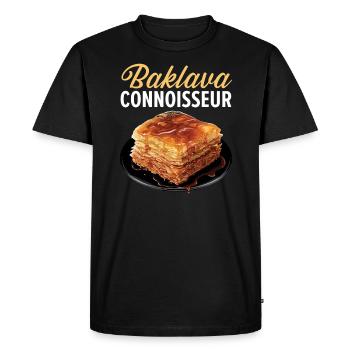 Baklava Pâtisserie Dessert Gourmand Moyen-Orient - T-shirt Premium bio Homme - noir - Devant - Nico (187cm)