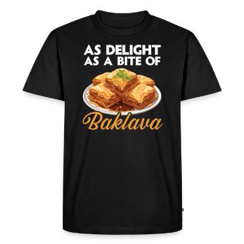 Baklava Pâtisserie Dessert Gourmand Moyen-Orient - T-shirt Premium bio Homme - noir - Devant - Nico (187cm)