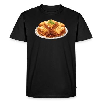 Baklava Pâtisserie Dessert Gourmand Moyen-Orient - T-shirt Premium bio Homme - noir - Devant - Nico (187cm)