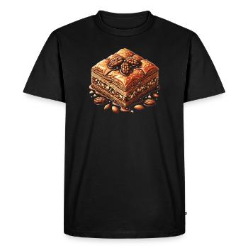 Baklava Pâtisserie Dessert Gourmand Moyen-Orient - T-shirt Premium bio Homme - noir - Devant - Nico (187cm)