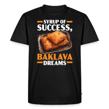 Baklava Pâtisserie Dessert Gourmand Moyen-Orient - T-shirt Premium bio Homme - noir - Devant - Nico (187cm)