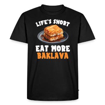 Baklava Pâtisserie Dessert Gourmand Moyen-Orient - T-shirt Premium bio Homme - noir - Devant - Nico (187cm)