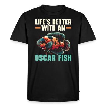 Oscar Fish Lover Freshwater Fishkeeping Aquarium - Men's Premium Organic T-Shirt - black - Front - Nico (187cm)