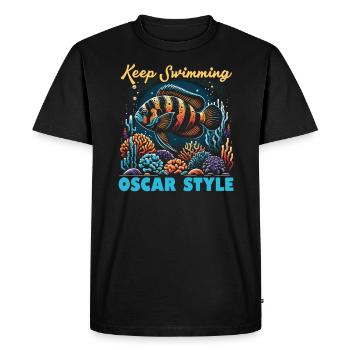 Oscar Fish Lover Freshwater Fishkeeping Aquarium - Men's Premium Organic T-Shirt - black - Front - Nico (187cm)