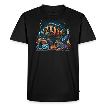 Oscar Fish Lover Aquarium d’aquariophilie d’eau douce - T-shirt Premium bio Homme - noir - Devant - Nico (187cm)