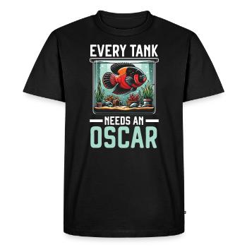 Oscar Fish Lover Freshwater Fishkeeping Aquarium - Men's Premium Organic T-Shirt - black - Front - Nico (187cm)